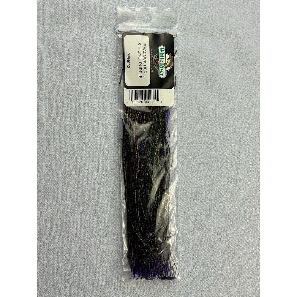 White River Peacock Herl Strung Purple Fly Tying Material PEH092